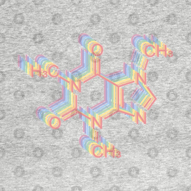 Caffeine Molecule Aesthetic Pastels Gift by Harry Lee